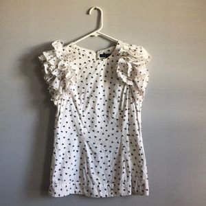 French connection ruffled sleeve top